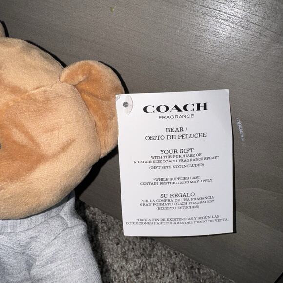 NWT 2023 Coach Fragrance Plush Brown Teddy Bear Logo T-Shirt Limited Edition - Picture 2 of 6
